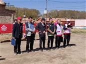 兔窝村 省，市，县红十字会领导来兔窝村指导，村红十会和村民一起防火演练