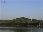 云庄子村 水库、西山、风力发电机