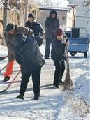 商林四分村 商林四分村村民自发清雪