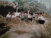 庭木阿拉喀尕村 图片为当年在十一大队的知青回去探望村里的乡亲。图中白胡子长者为时任大队色依提书记。